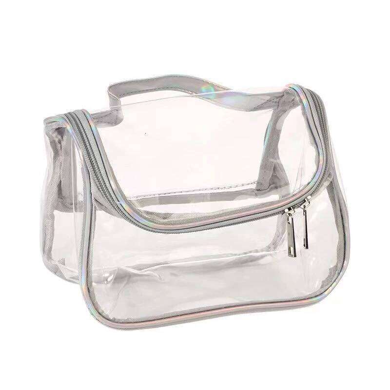 1Pcs Fashion Transparent PVC Portable Waterproof Toiletry Travel Cosmetic Bag Pouch Y260206