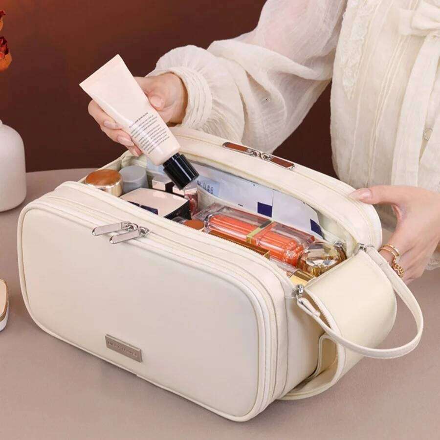 Multi Functional Large Capacity PU Makeup Bag Partitioned Deauty Storage Portable Business Travel Toiletries Organizer Bags Y260206