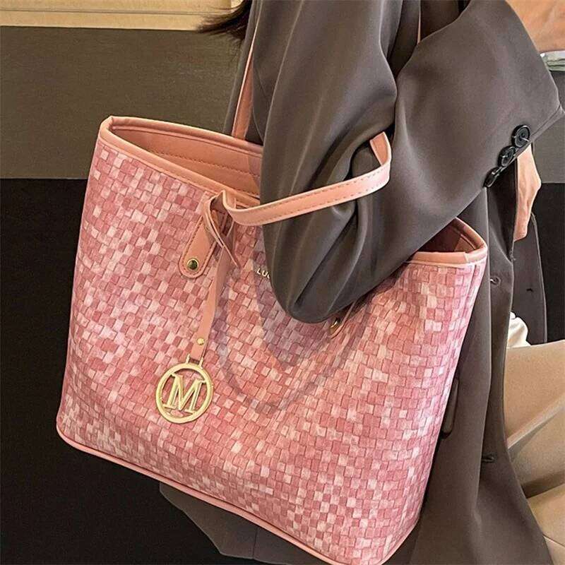 Women Shoulder Bag, Large Capacity Letters Handbag Soft Tote Bag for Casual Daily Y260205