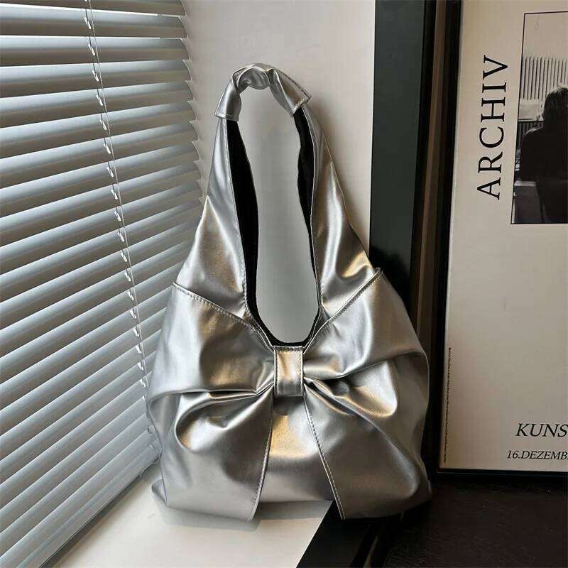 Casual Underarm Bow Tote Women Shoulder Simple Shopping Bag Class for Girl Designer Bags Y260205