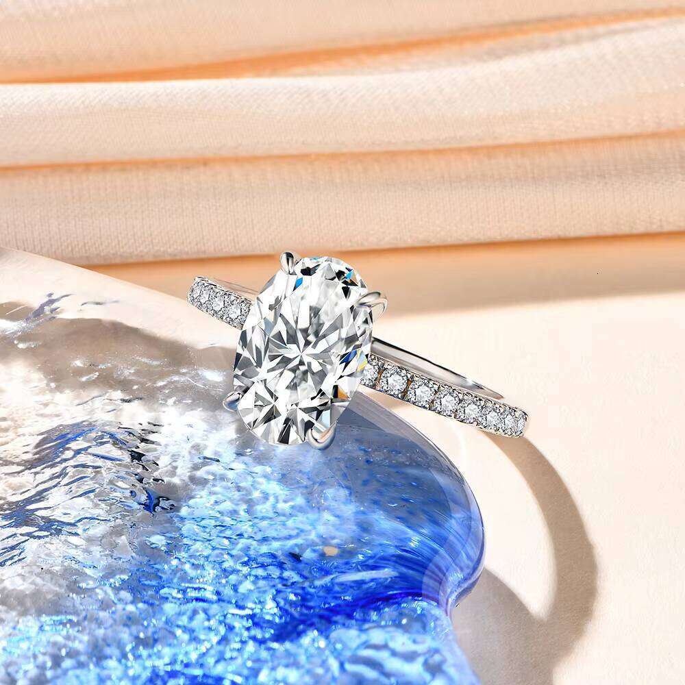 Fine Jewelry 11*7Mm Oval Shape D Color VVS Moissanite Gemstones 925 Sterling Silver Wedding Engagement Ring Gift