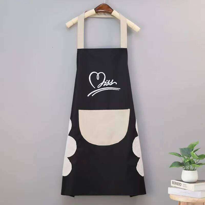 Household Waterproof Hand-Wiping Oil-Proof Apron Adult Cooking Hanging Neck Bibs Home Aprons Kitchen Accessory S260205