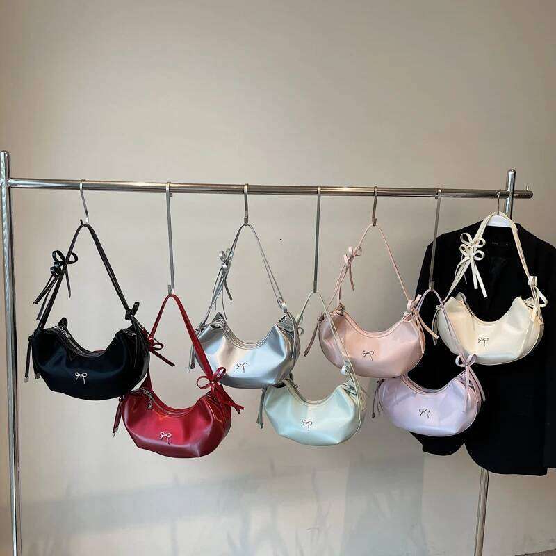 LEFTSIDE Retro Japanese Style Sweet Shoulder Bags for Women Small PU Leather Tote Bag 2025 Designer Bow Purses and Handbags Y260205