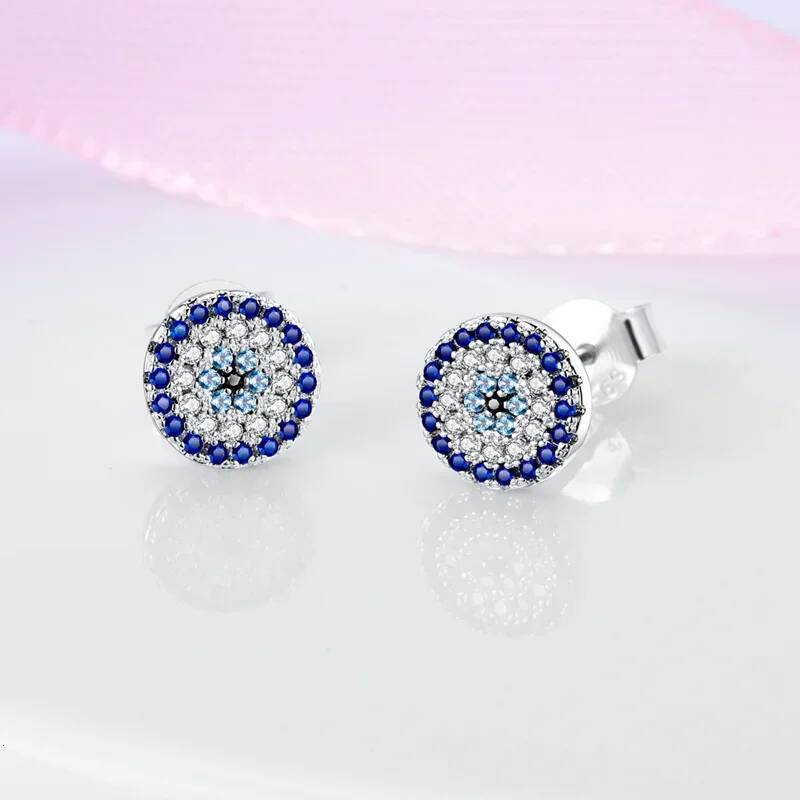 Disney Designer Jewelry Shining Blue Zircon Owl Earrings 925 Silver Evil Eyes Earrings for Women Wedding Engagement Planet Moon Star Zirconia Jewelry luxury jew