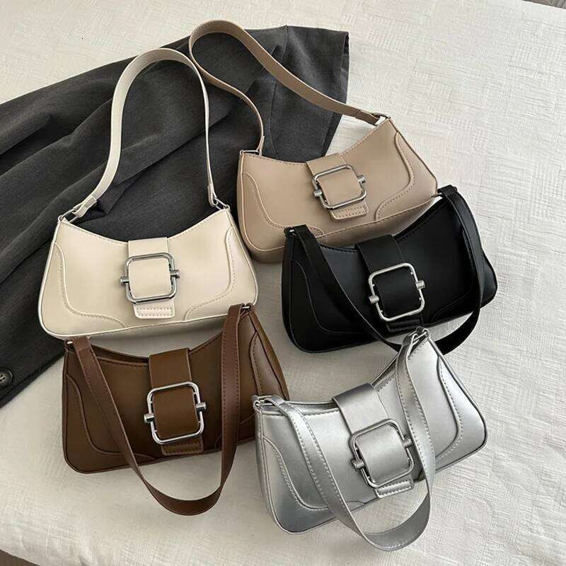 Women Shoulder Bag Fashion Solid PU Leather Handbags And Purses Casual Ladies Crossbody For Daily Used Y260205