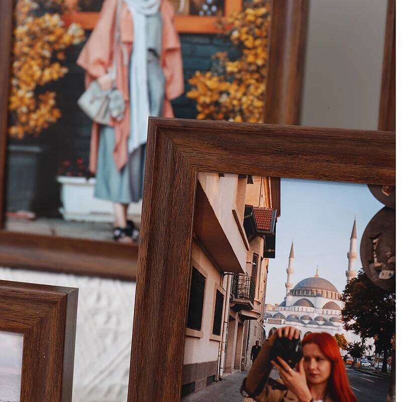 1pc deep walnut color plastic Nordic retro personality small table 4 "5" 6 "7" 8 10 "A4 photo frame S260205