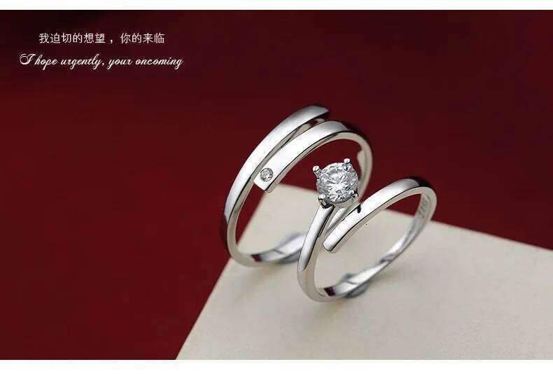 I LOVE YOU Couple Unisex Wedding Rings for Women Men Lover Anniversary Jewelry Gift Prevent Allergy 925 Sterling Silver W260206