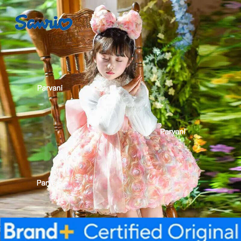 Sanrio Lolita Princess Dress 2026 Autumn New Children's Cartoon Anime Rose Sweet and Comfortable Suspender Skirt Christmas Girl Kawaii H260206 - view 4