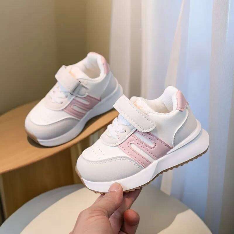 Four Seasons Children's Sneakers Brown Leather Fashion Lightweight Boys Girls Board 2-6 Years Old Kid Baby Casual Shoes 26Y0206