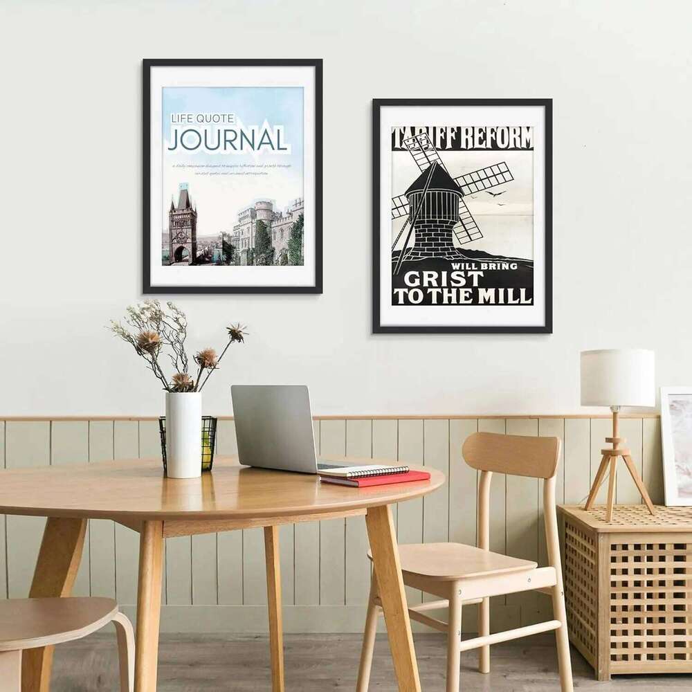 Picture 3 Pack, Black Poster Frame with Mat 16x20 or 18x24 Photos, Wall Mounting for Home Decor S260205