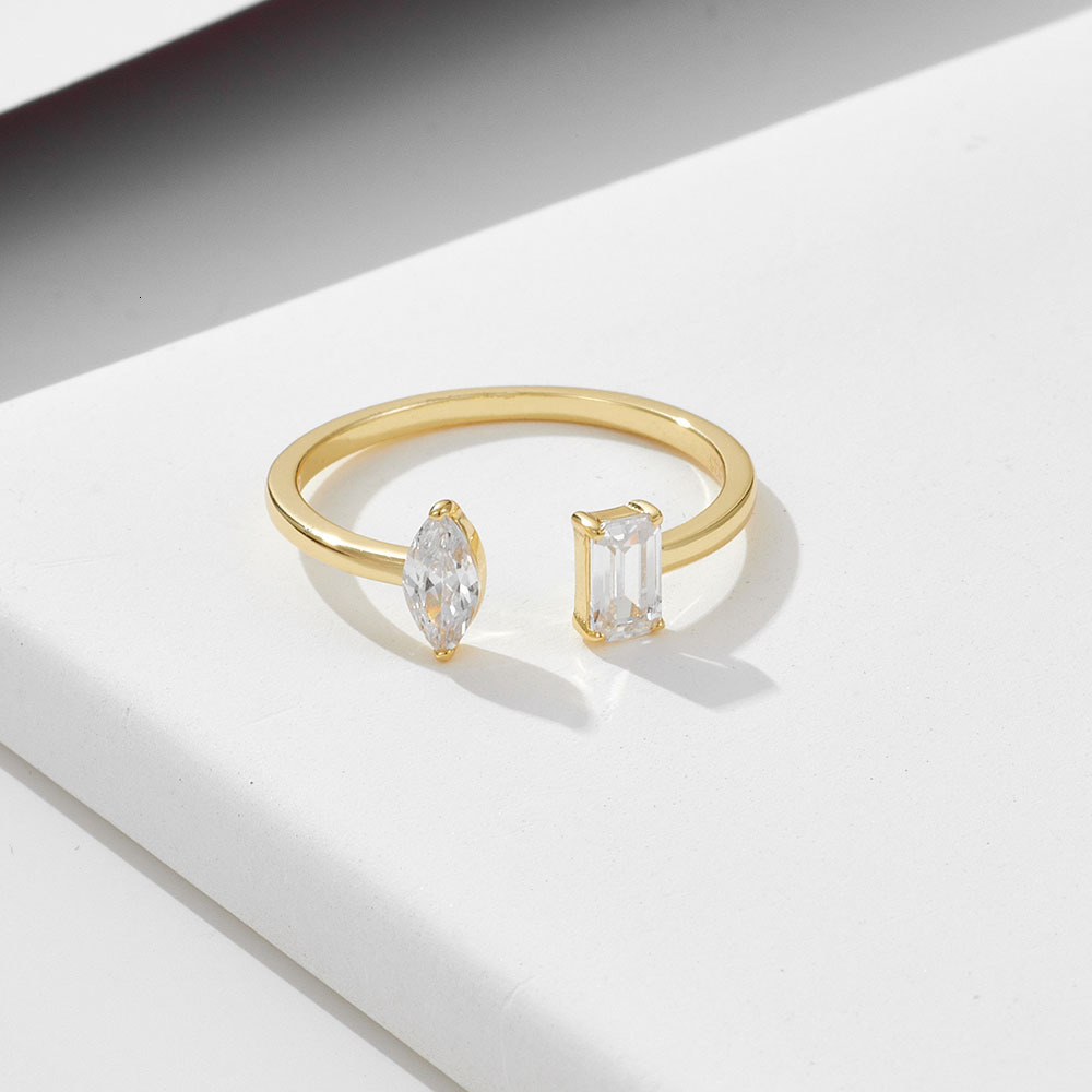 ins-style zircon open sterling silver for women, light luxury, unique stylish, fashionable and high-end ring