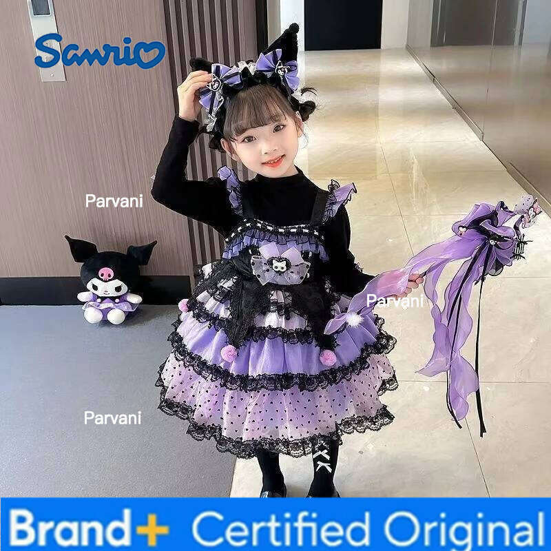 Sanrio Anime s Cosplay Kuromi Princess Lolita Puffy Tutu Dress Children Sweet Fashion Girls Birthday Halloween Gifts H260206 - view 6