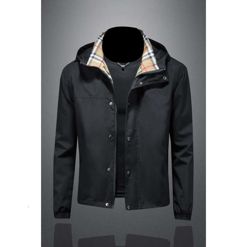 New Casual Hooded Versatile Jacket Coat European Goods Men's Spring Fashion Light Luxury Trendy Brand Jacket