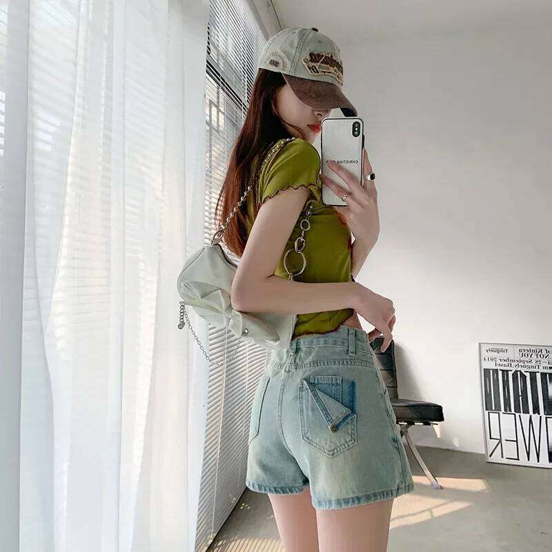 Summer's New Sexy High-waisted Half Body Skirt, Fashionable and Versatile Casual A-line Hot Girl Denim Culottes for Ladies C260206