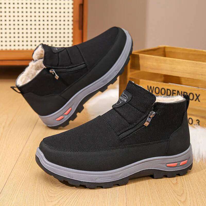 Men's autumn winter casual cotton shoes warm wear-resistant snow boots outdoor thick heels low-priced and free shipping