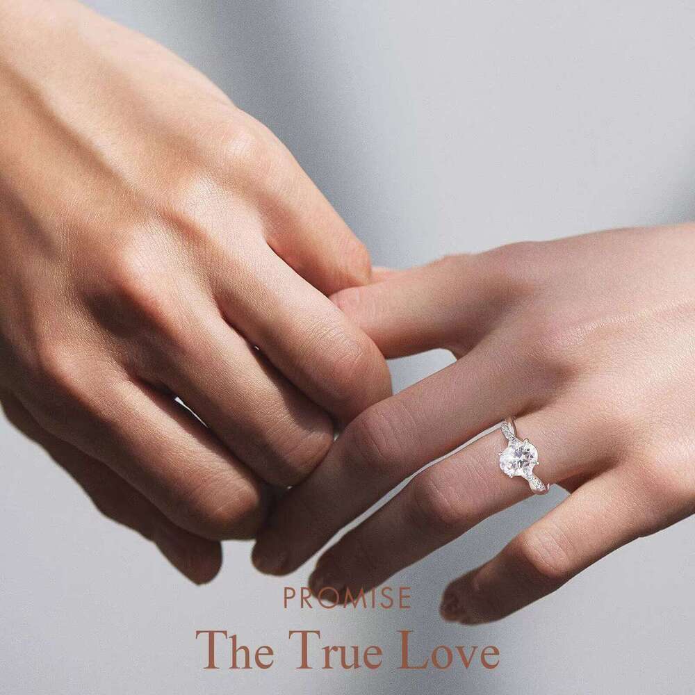 Solid 925 Sterling Silver Moissanite Lab Diamond Engagement Jewelry Bridal Set Gifts 14K Gold Plated Wedding Band VVS Women Ring