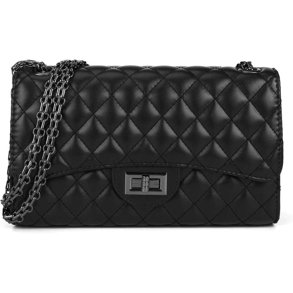 Quilted Crossbody Purse For Women Trendy Ladies Shoulder Bag With Chain Purses