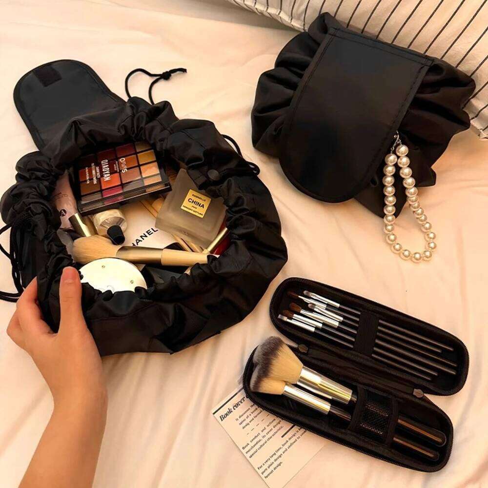 Women Drawstring Cosmetic Travel Storage Makeup Bag Organizer Female Make Up Pouch Portable Waterproof Toiletry Beauty Case Y260206