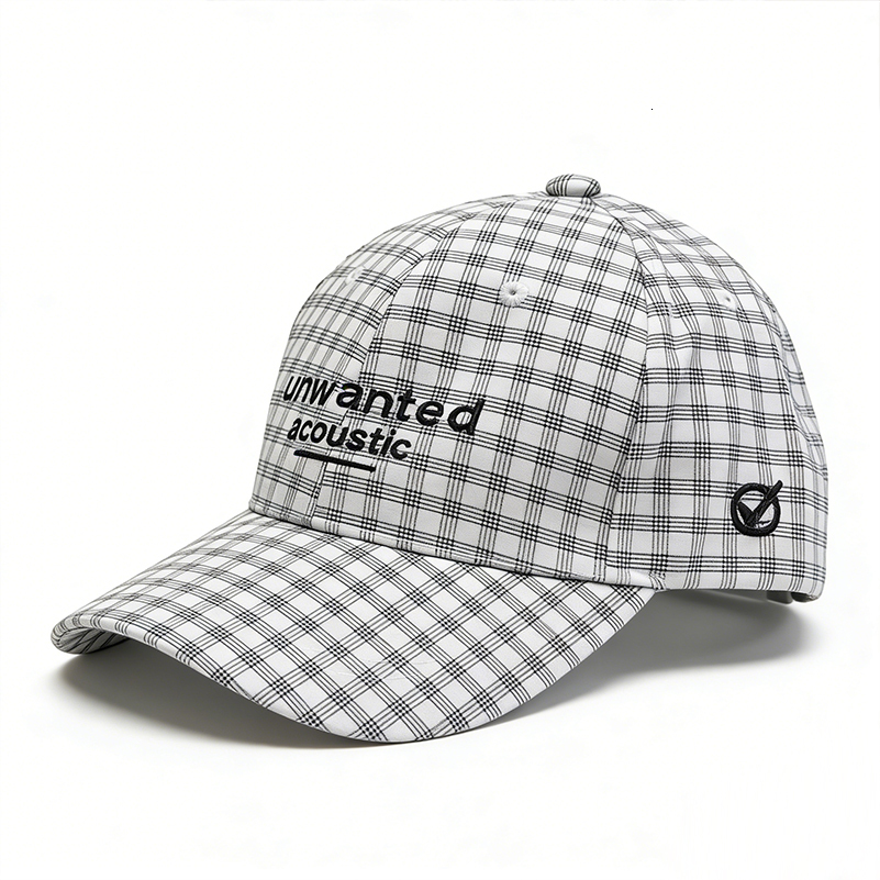 Men's Women's Plaid Embroidery Cap Adjustable Curved Brim Retro Casual Daily Hat