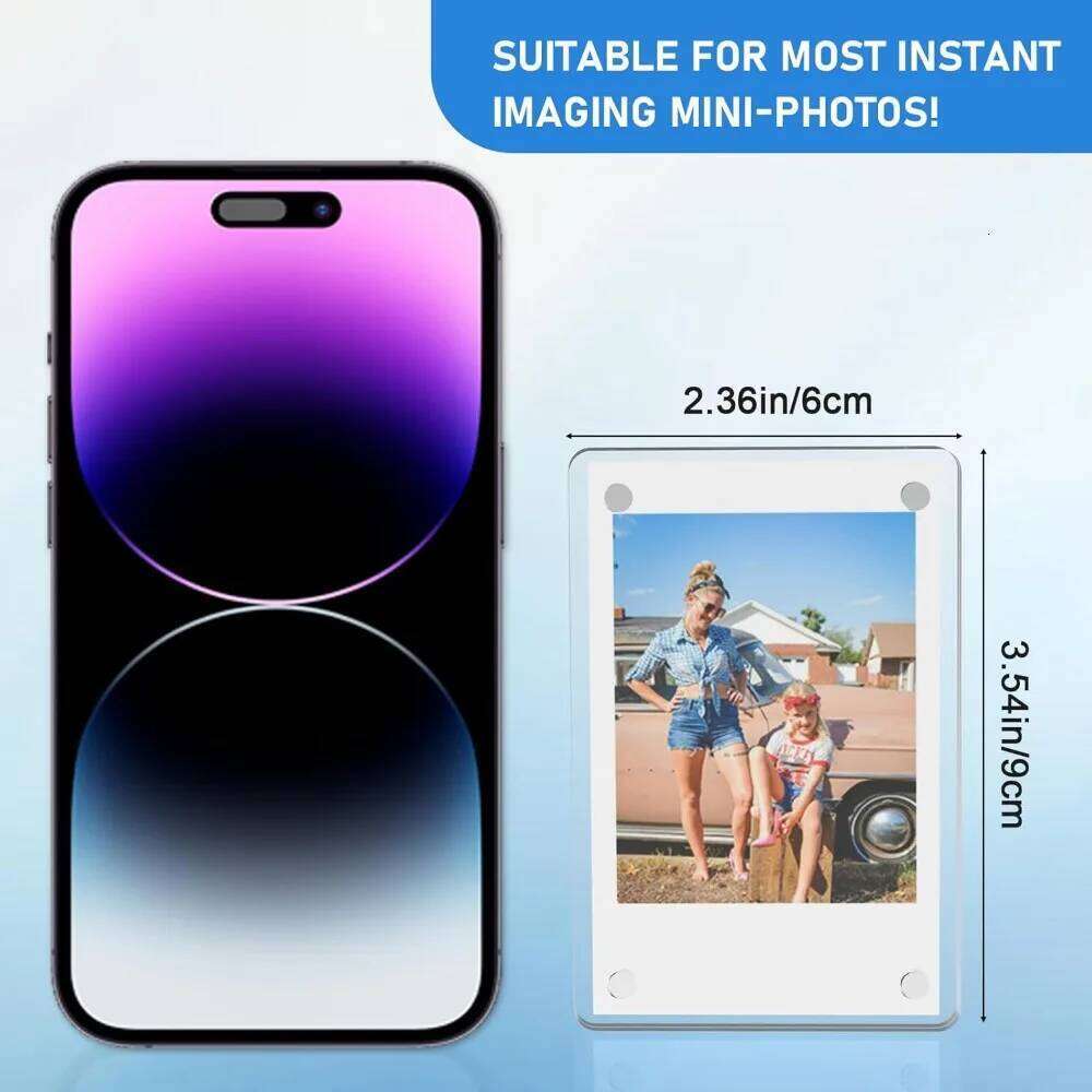 Acrylic Magnetic Picture Frame 20 Pack 2.36x3.54 Inches Mini Polaroid Fridge Magnet Frames, Double Sided Clear Refrigerator Pho S260205