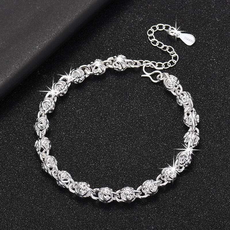 New Silver Ball For Women Luxury Designer Hollow Bead Adjustable Charm Bracelets Party Fine Jewelry Gifts 26H0206