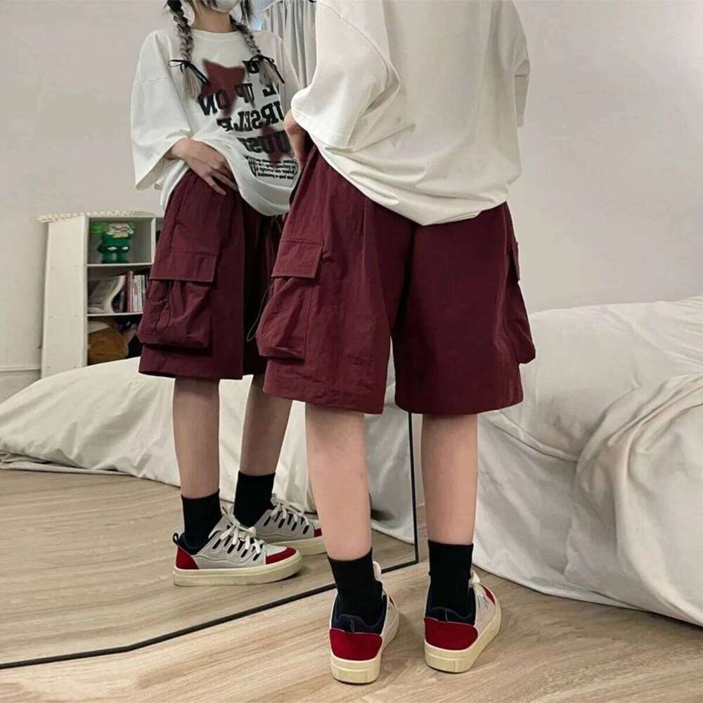 Women High Waist Cargo American Style Streetwear Summer Wide Leg Pants Fashion Female Big Pocket Loose Shorts XJ260206