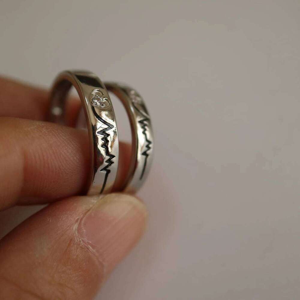 1pair 925 Sterling Silver Rings For Women Men Romantic adjustable ring set bague femme Wedding couple rings for lovers W260206