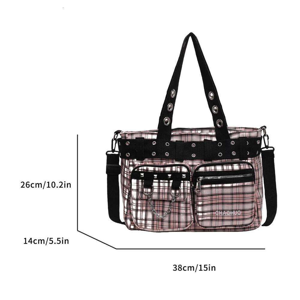 Crossbody Women Adjustable Strap Underarm Bag Nylon with Rivet Satchel Purse for Travel Shopping Y260205