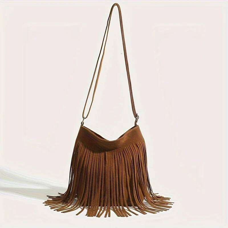 Antique tassel Bohemian-style wallet bag, ethnic-style crossbody bag XJ260129