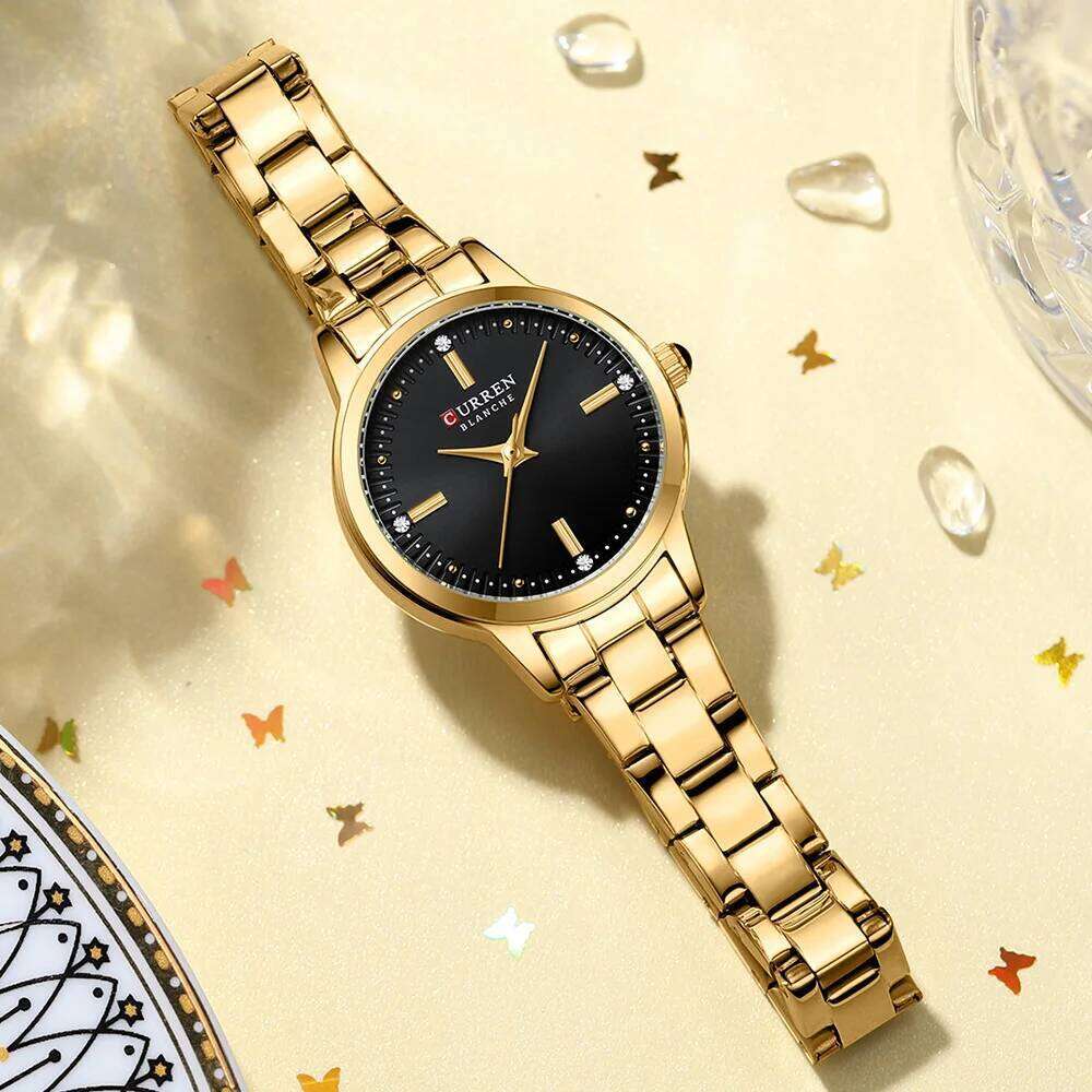 CURREN-Women's Simple Dial Wristwatch, Elegant and Charming Bracelet Quart Watches for Lady, Fashion Brand Z260206