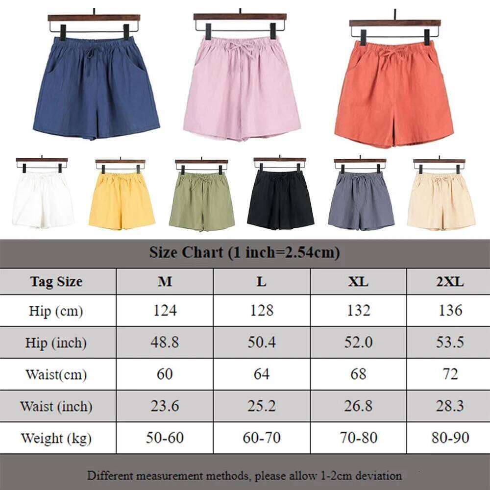 Women Casual Summer Cotton Linen Short Pants Solid Color High Waisted Loose Gym Workout Shorts Streetwear XJ260206