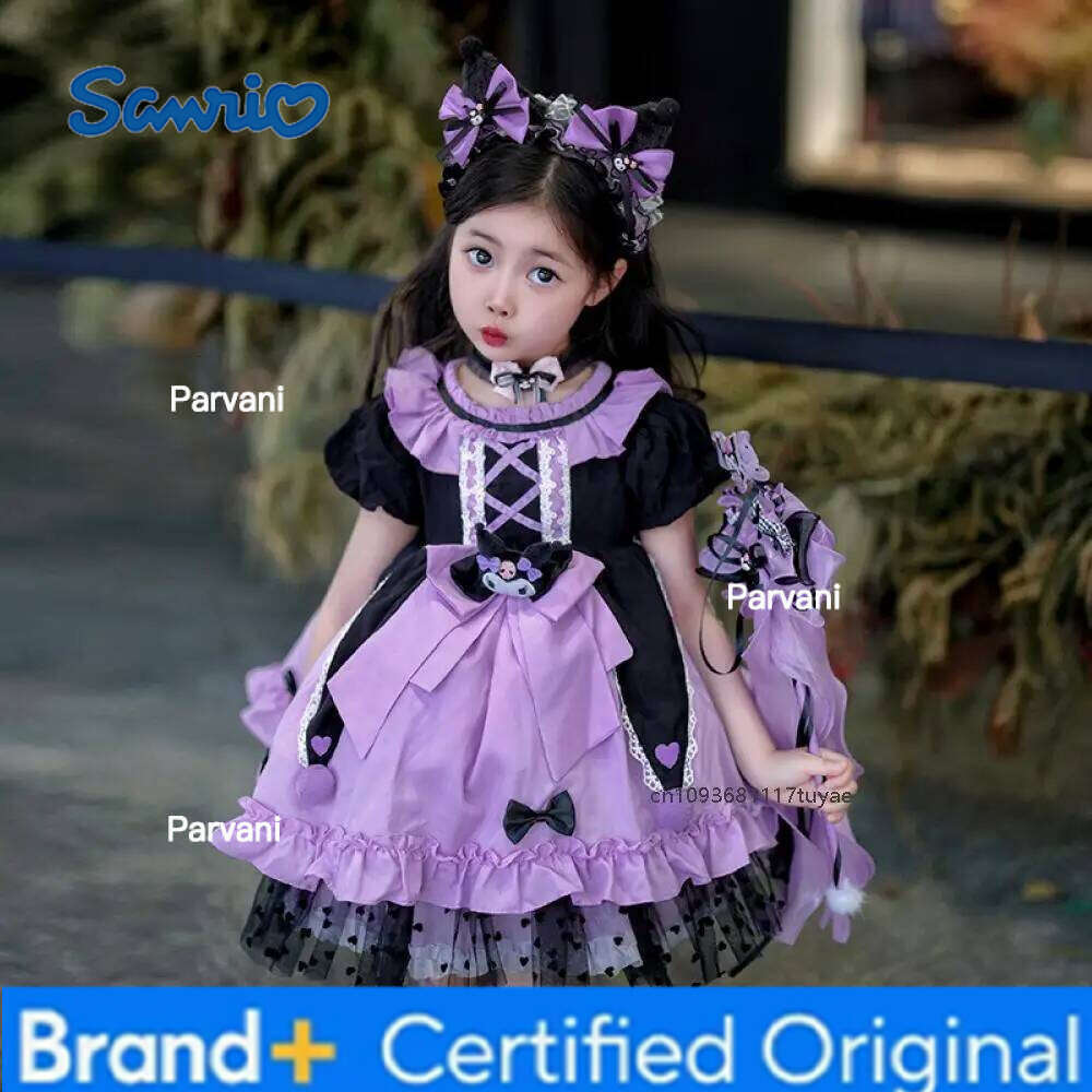 Sanrio Kawaii Kuromi Children Lolita Cosplay Princess Anime Girls High-Quality Purple Dress Puffy Skirt Cute Halloween Gift H260206 - view 7