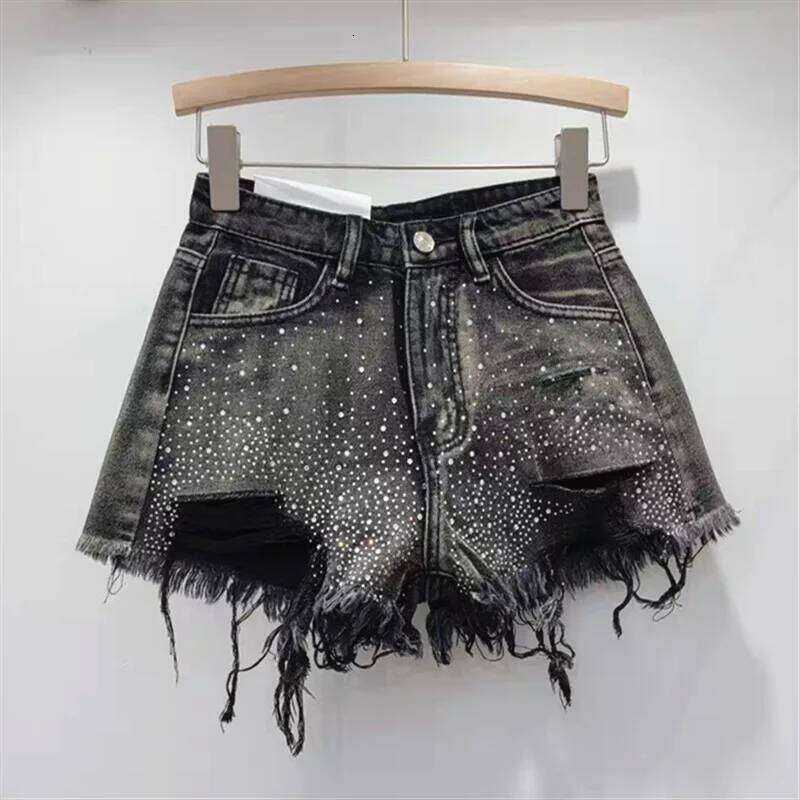 Denim Shorts for Women in The Summer of 2025 High Waisted and Slimming New Style Spicy Girl with Ripped Sexy Wide Leg Trousers XJ260206