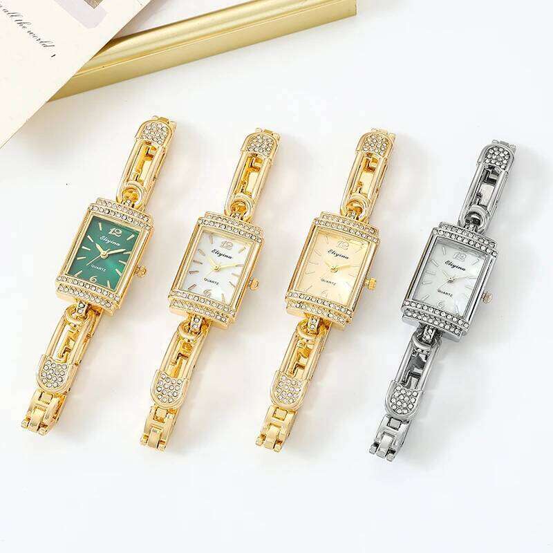 Casual Niche High-End Bracelet Watch for Women, Fashionable Wristwatch, Light Luxury Diamond-Encrusted Rectangular Women's Watch, Quartz Z260206