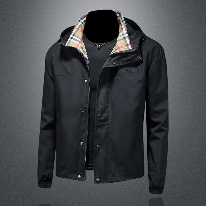 New Casual Hooded Versatile Jacket Coat European Goods Men's Spring Fashion Light Luxury Trendy Brand Jacket