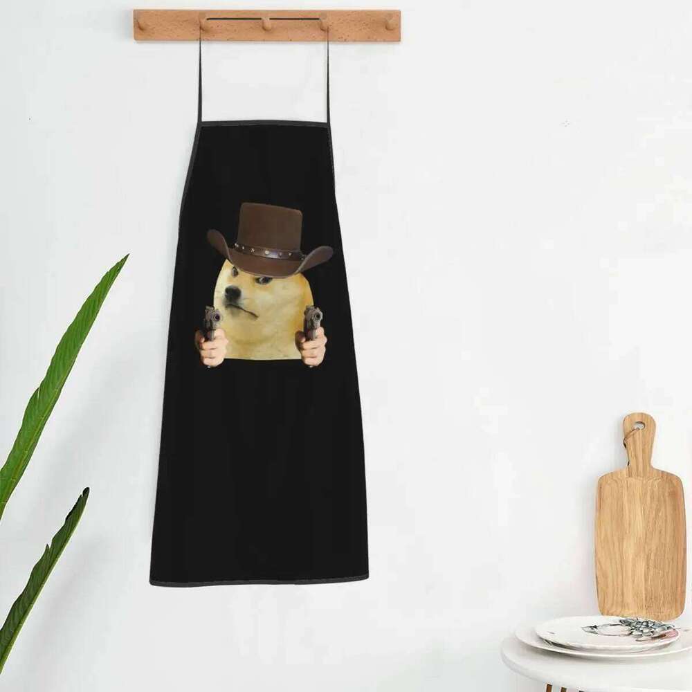 Doge Shiba Inu Memes Aprons Chef Cooking Baking Tablier Sleeveless Bib Kitchen Cleaning Pinafore for Women Men Gardening S260205