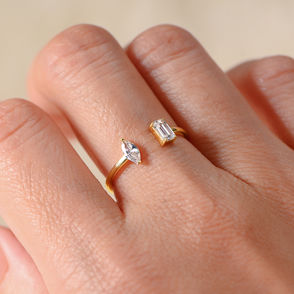 ins-style zircon open sterling silver for women, light luxury, unique stylish, fashionable and high-end ring