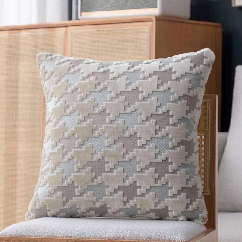 Luxury Houndstooth 45x45cm Decorative High-end Pillow Cover for Sofa Home Decor Pillowcase Livingroom Cushion Case