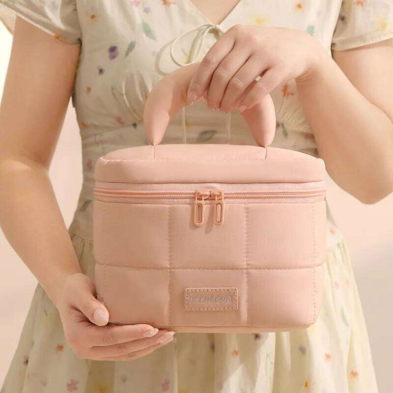 High Capacity Portable Travel Cosmetic Bag Women's Handheld Shower Kit Organizer Waterproof Makeup Brush Storage Pouch Y260206