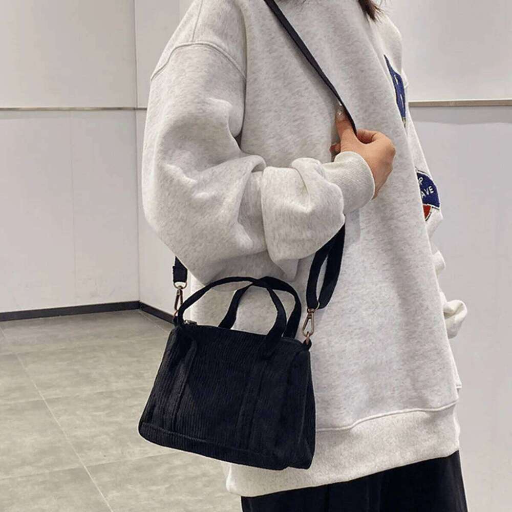 Small Corduroy Mini Girls Purses and Handbag Cute Shopper Gift with Zipper Wallet Crossbody Tote Bags for Women Shoulder Bag XJ260129