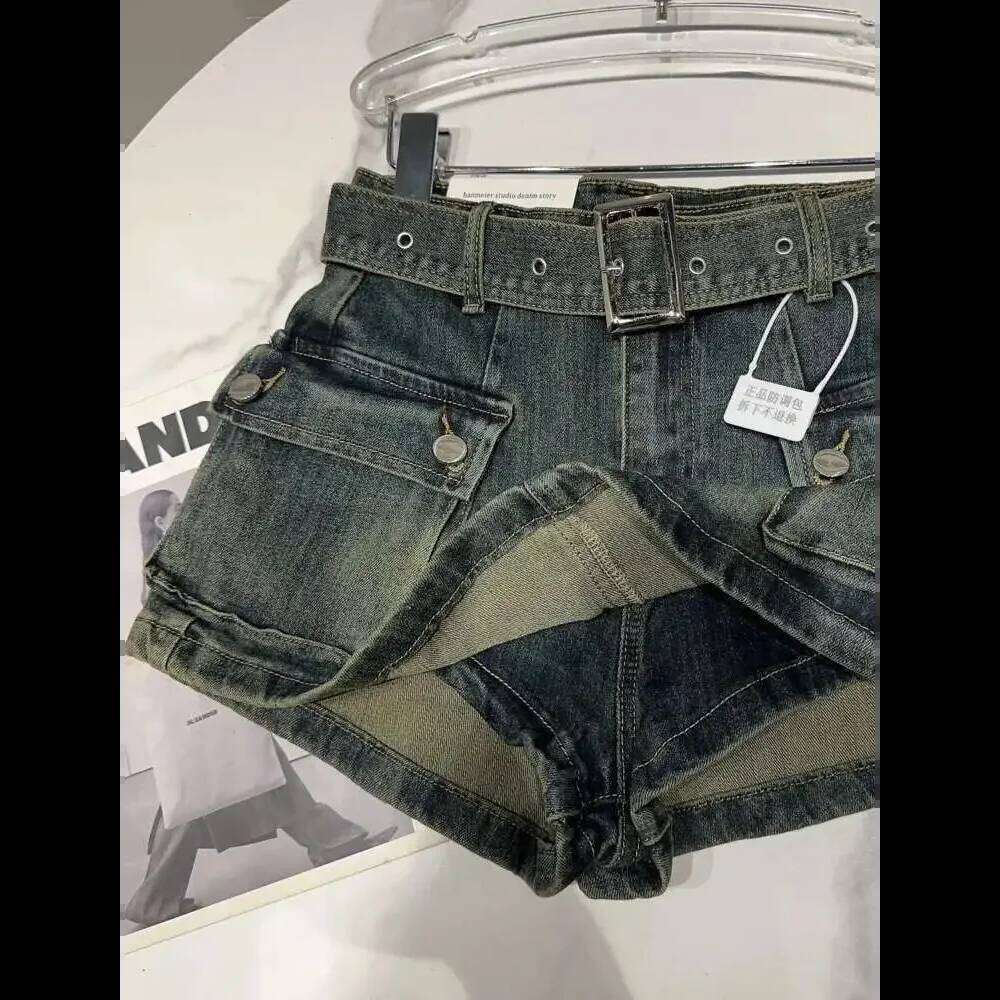 Belt jeans For Women 2025 Summer New Casual High Waist Mini Shorts Skirts Female C260206