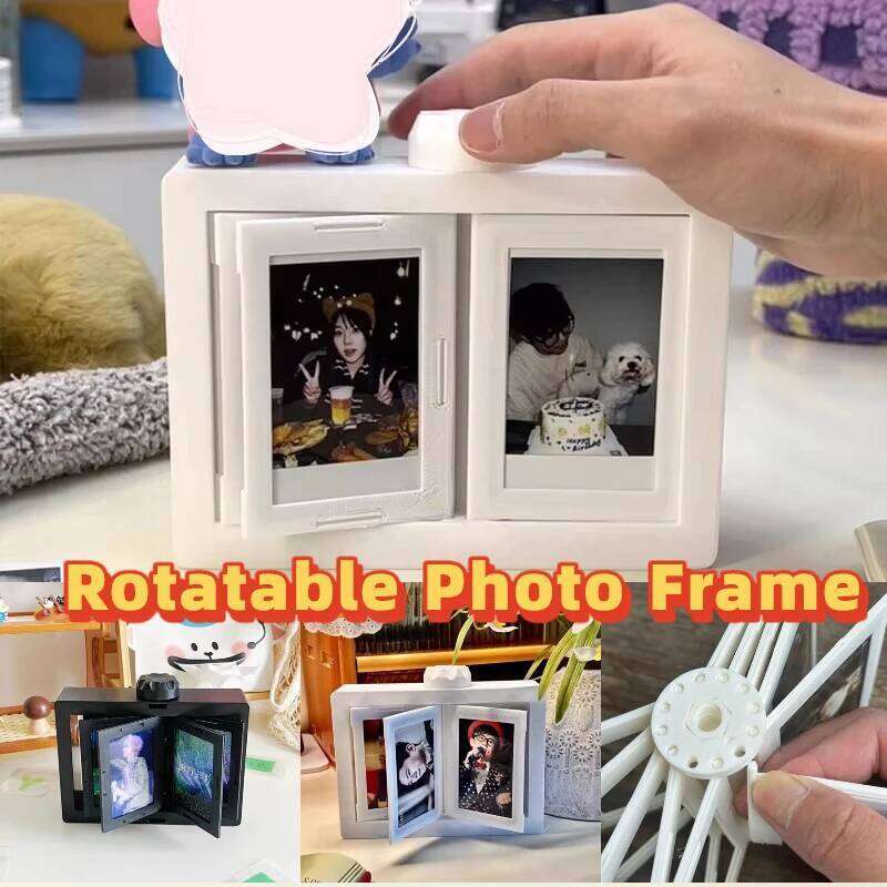 Rotatable Photo Soild Idol Picture Frame Display Stand Desk Accessorie Kpop Photocard Holder Room Desktop Decoration S260205