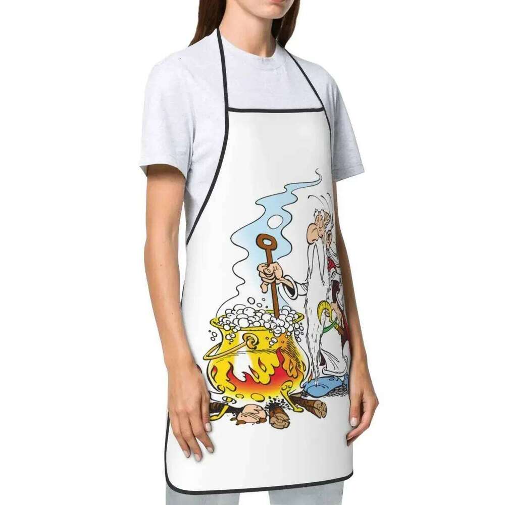 Getafix Magic Potion Asterix Apron Kitchen Chef Cooking Baking Bib Men Women Panoramix Tablier Cuisine for Painting S260205