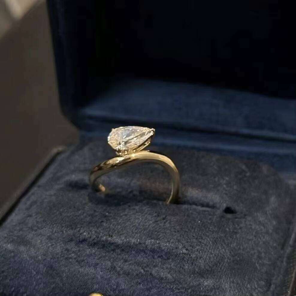 IGI Certificate Pear Cut 1Ct Lab Grown Diamond 9K 10K 14K 18K Gold Luxury Engagement Fine Jewelry Fashion Ring For Women