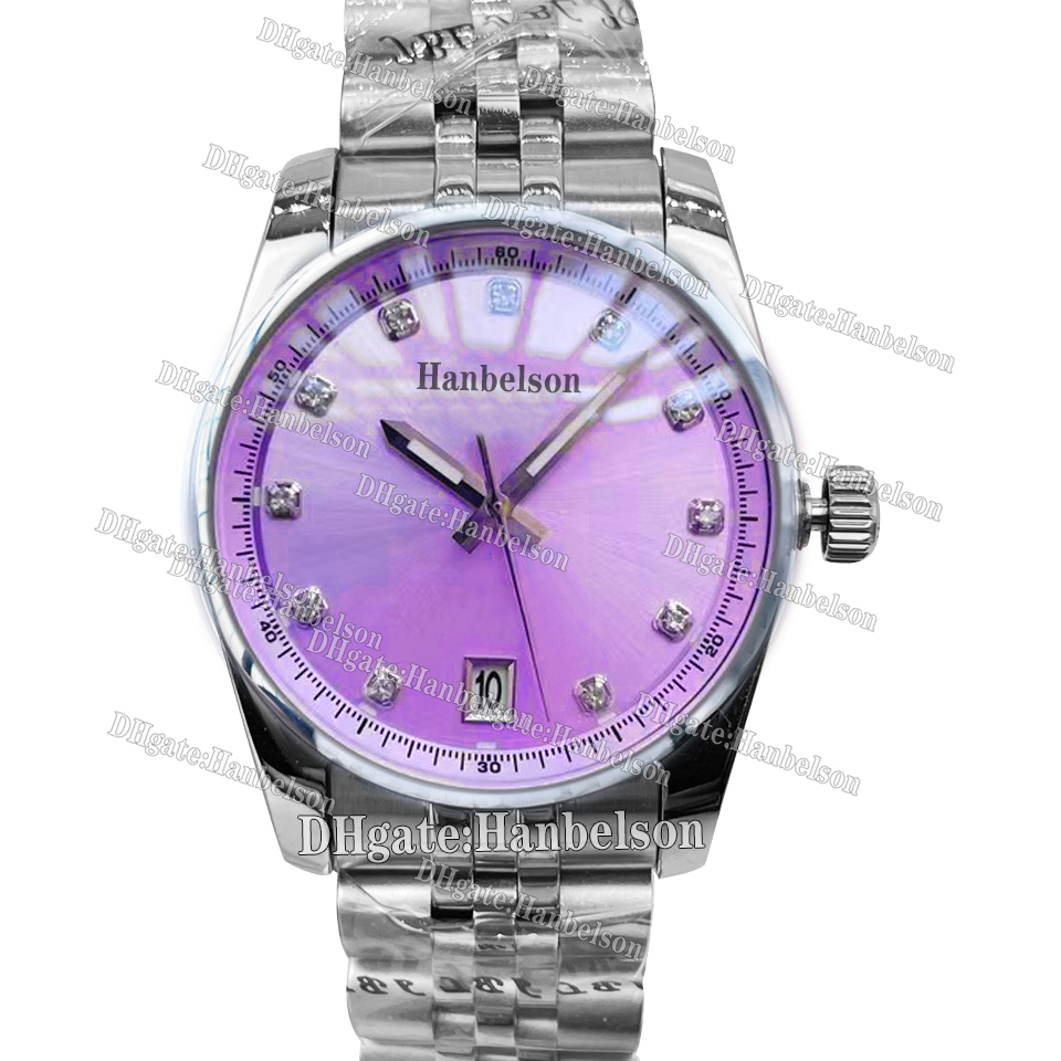 Ladies 36MM Red face Diamond Markers Quartz Watch with Unidirectional Bezel Stainless Steel Women Wristwatch