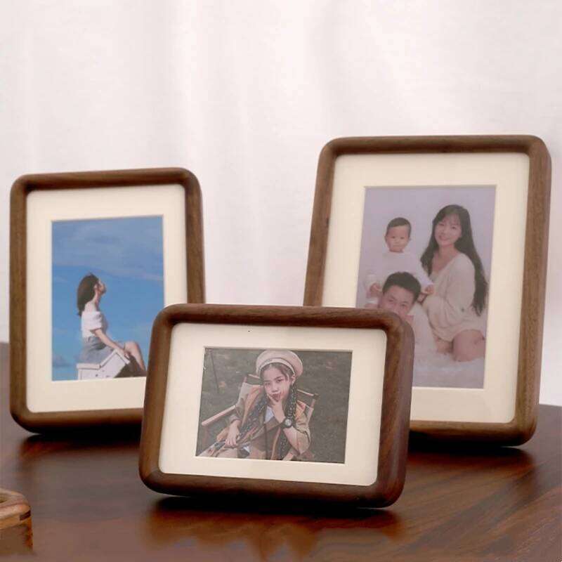 1Pcs Black Walnut Mortise and tenon Rounded Corner Desktop Picture 6/7/8/10 Inches Children's Lovers Family Photo Frame S260205