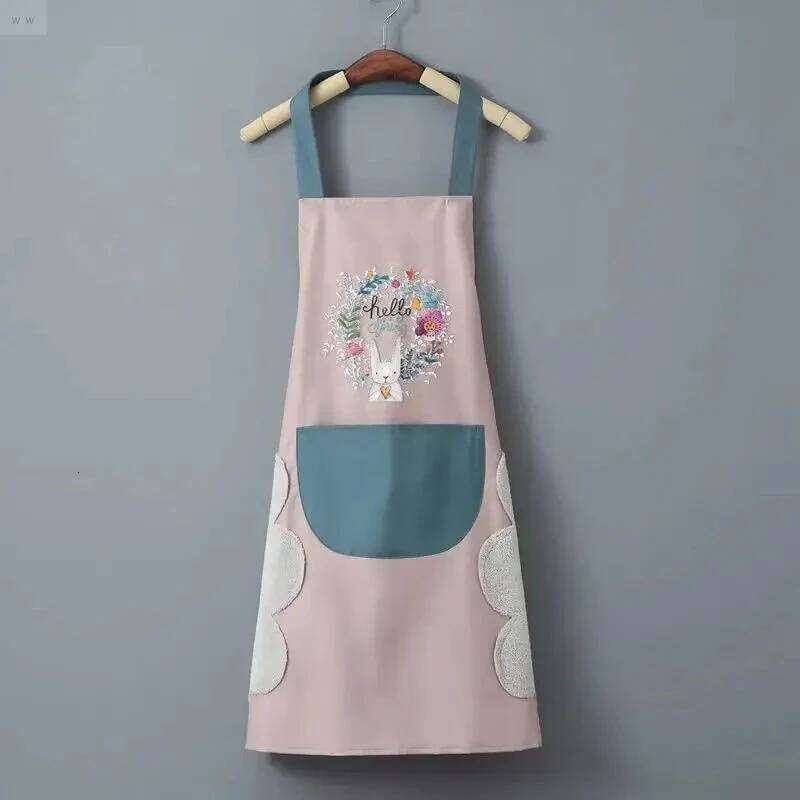 Hand-wiping Kitchen Household Cooking Oil-proof Waterproof Men Women Adult Waist Fashion Coffee Overalls Wipe Hand Apron S260205