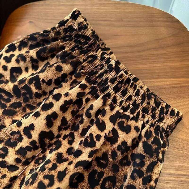 Leopard Casual Women Summer High Waist Loose Shorts XJ260206