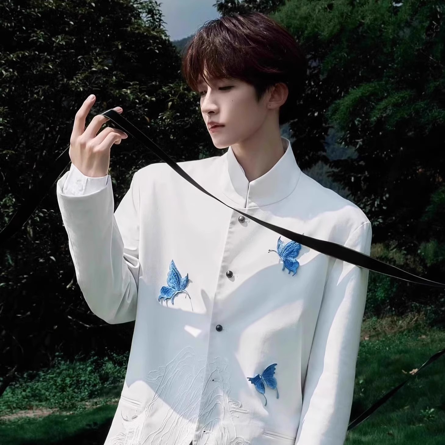 2026 New Chinese Style Men Suit Spring Autumn Chic Premium Feeling Fashion Butterfly Embroidery Design Coat Free Shipping