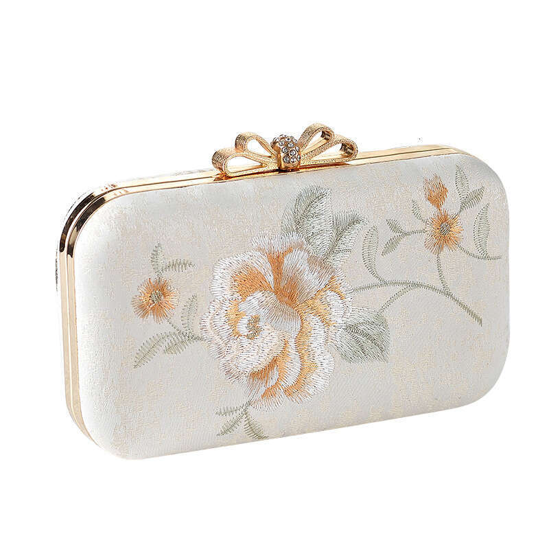 New Fresh Fairy Bow Camellia Embroidery Hanfu Ancient Style Single Shoulder Crossbody Cheongsam Banquet Bag MASA